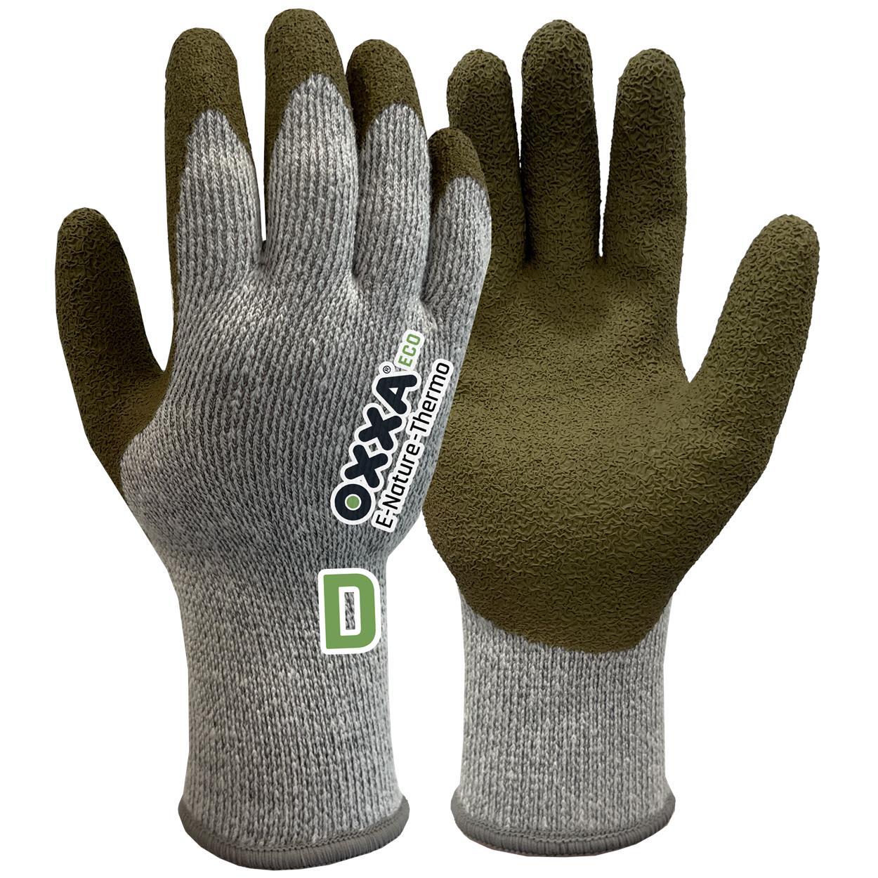 OXXA Premium ECO Handschoen E-Nature-Thermo Cut D 52-850 snij D ventilastie olijfgroen-peper & zoutgrijs