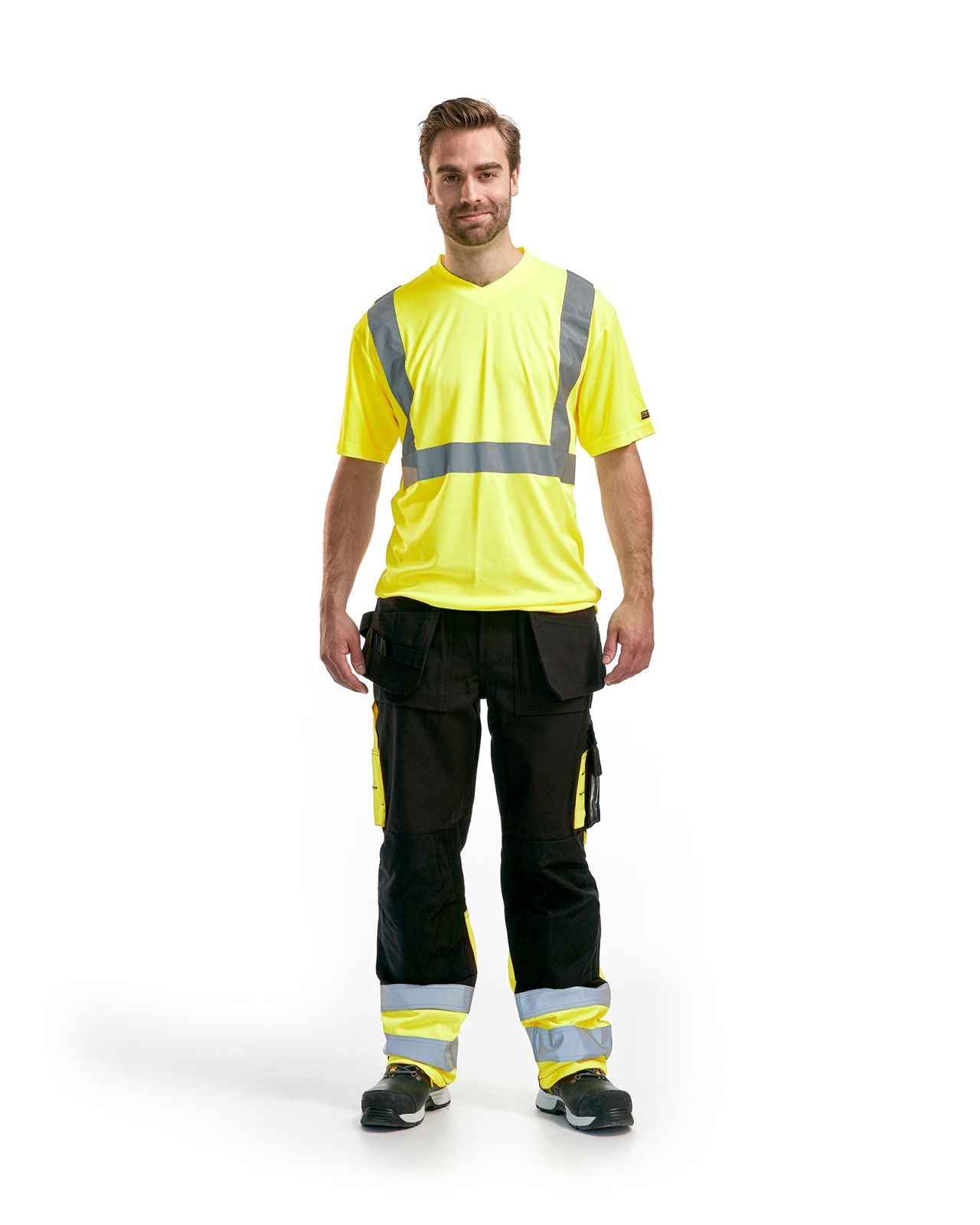 Blaklader Broeken 15291370 HiVis zwart-geel(9933)