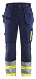 Blaklader Broeken 15291860 HiVis marineblauw-geel(8933)