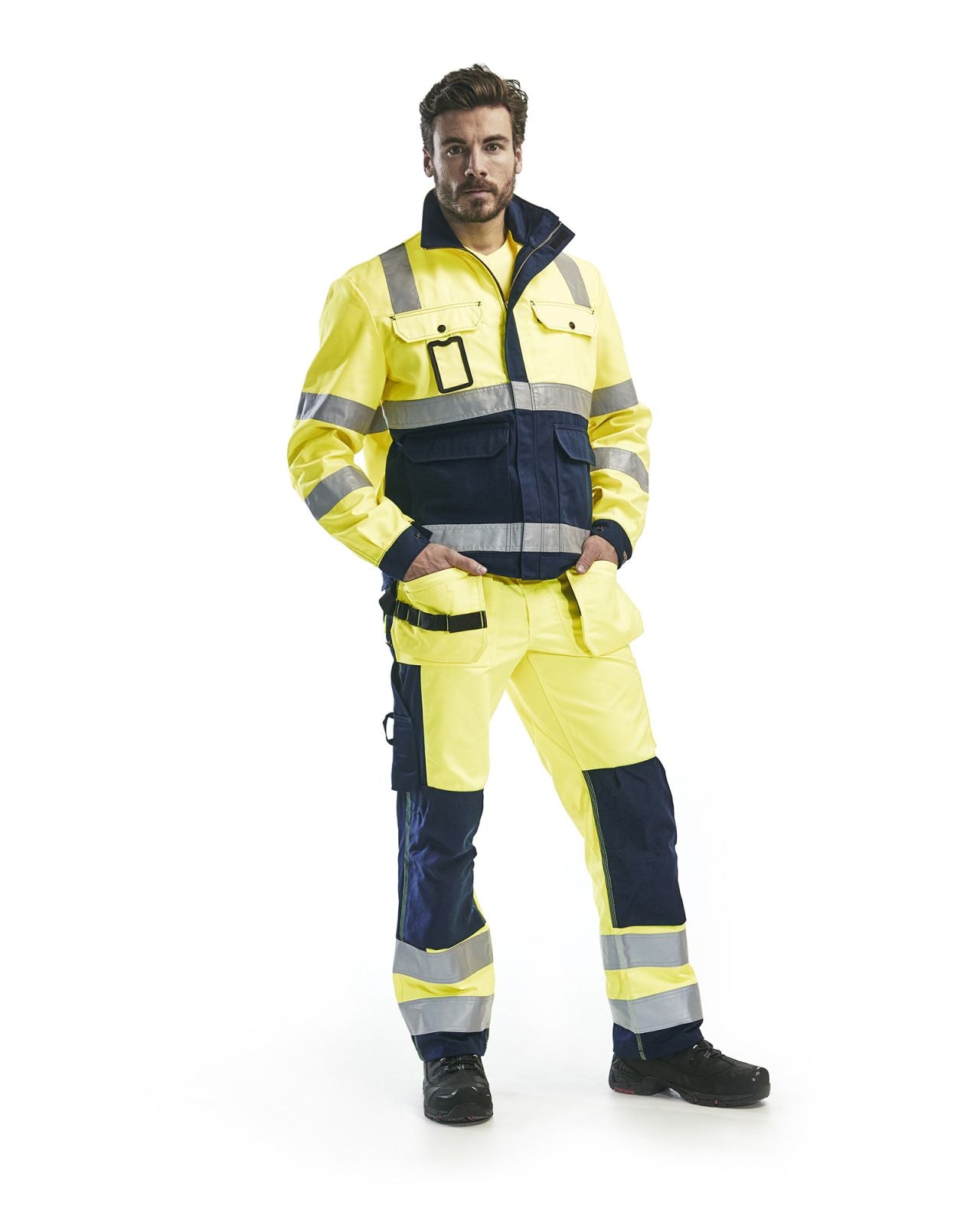 Blaklader Broeken 15331860 HiVis fluo geel-marineblauw(3389)