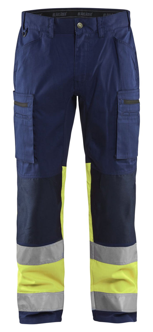 Blaklader Broeken 15511811 HiVis marineblauw-fluo geel(8933)