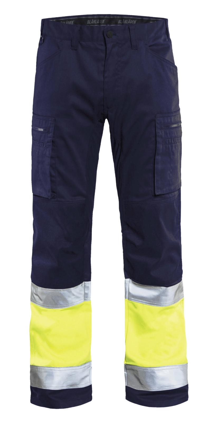 Blaklader Broeken 15511811 HiVis marineblauw-fluo geel(8933)