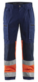 Blaklader Broeken 15511811 HiVis marineblauw-fluo oranje(8953)