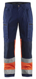 Blaklader Broeken 15511811 HiVis marineblauw-fluo oranje(8953)