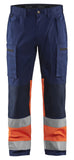 Blaklader Broeken 15511811 HiVis marineblauw-fluo oranje(8953)