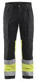Blaklader Broeken 15511811 HiVis zwart-fluo geel(9933)