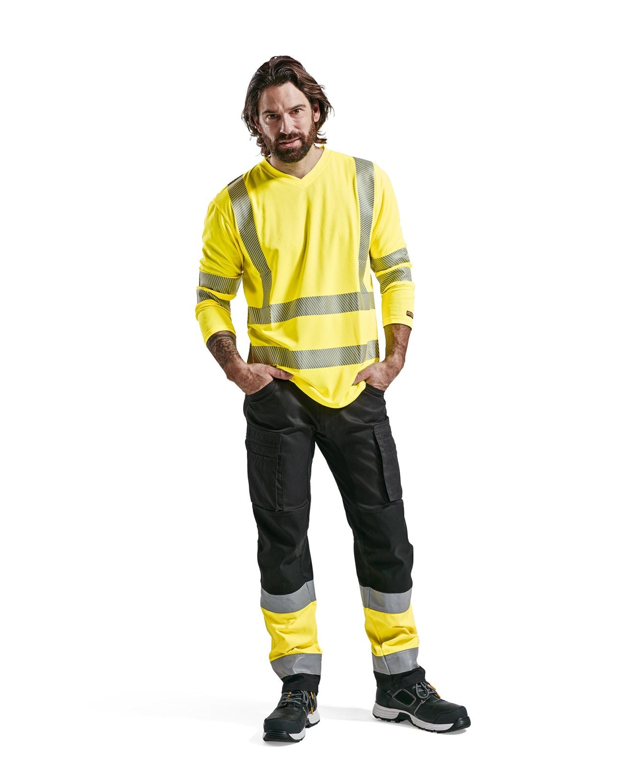 Blaklader Broeken 15511811 HiVis zwart-fluo geel(9933)