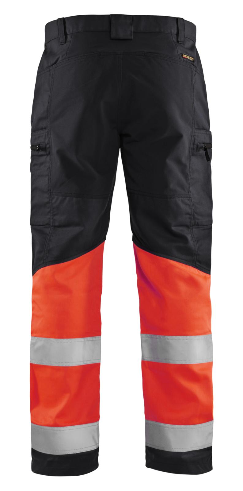 Blaklader Broeken 15511811 HiVis zwart-fluo rood(9955)