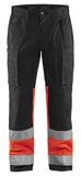 Blaklader Broeken 15511811 HiVis zwart-fluo rood(9955)