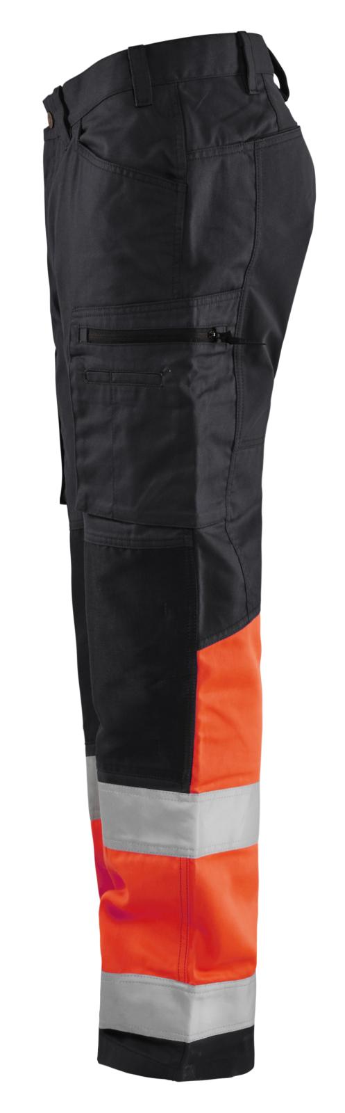 Blaklader Broeken 15511811 HiVis zwart-fluo rood(9955)