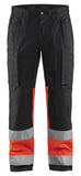 Blaklader Broeken 15511811 HiVis zwart-fluo rood(9955)