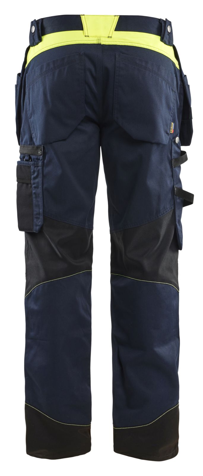 Blaklader Ambacht Werkbroeken 15551860 spijkerzakken stretch kniezakken donker marineblauw-fluo geel(8633)
