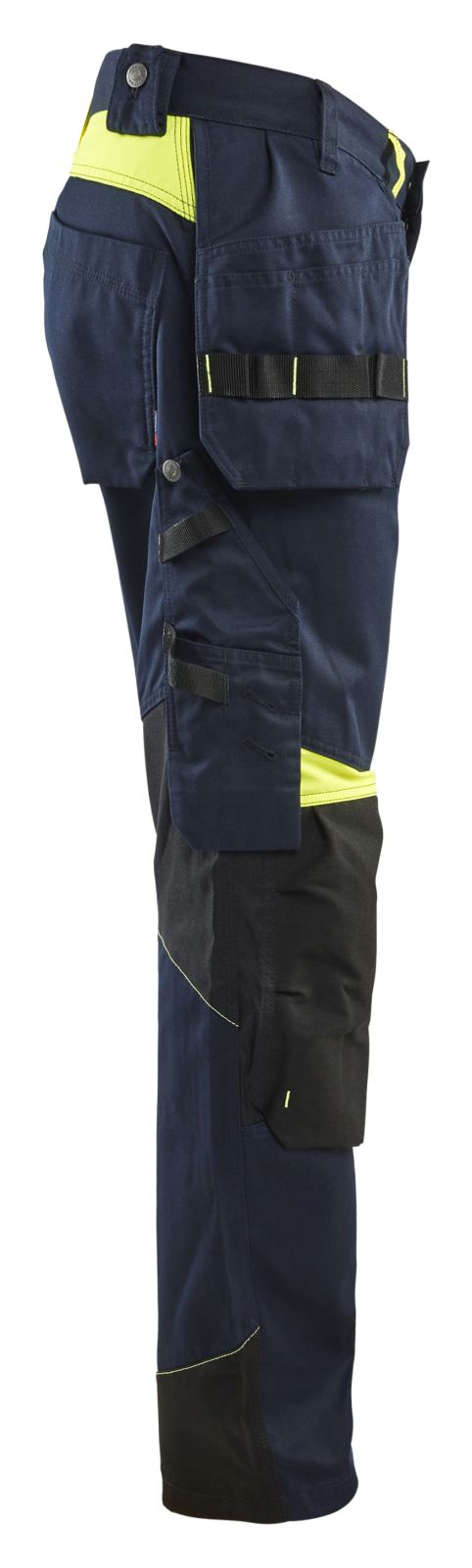 Blaklader Ambacht Werkbroeken 15551860 spijkerzakken stretch kniezakken donker marineblauw-fluo geel(8633)