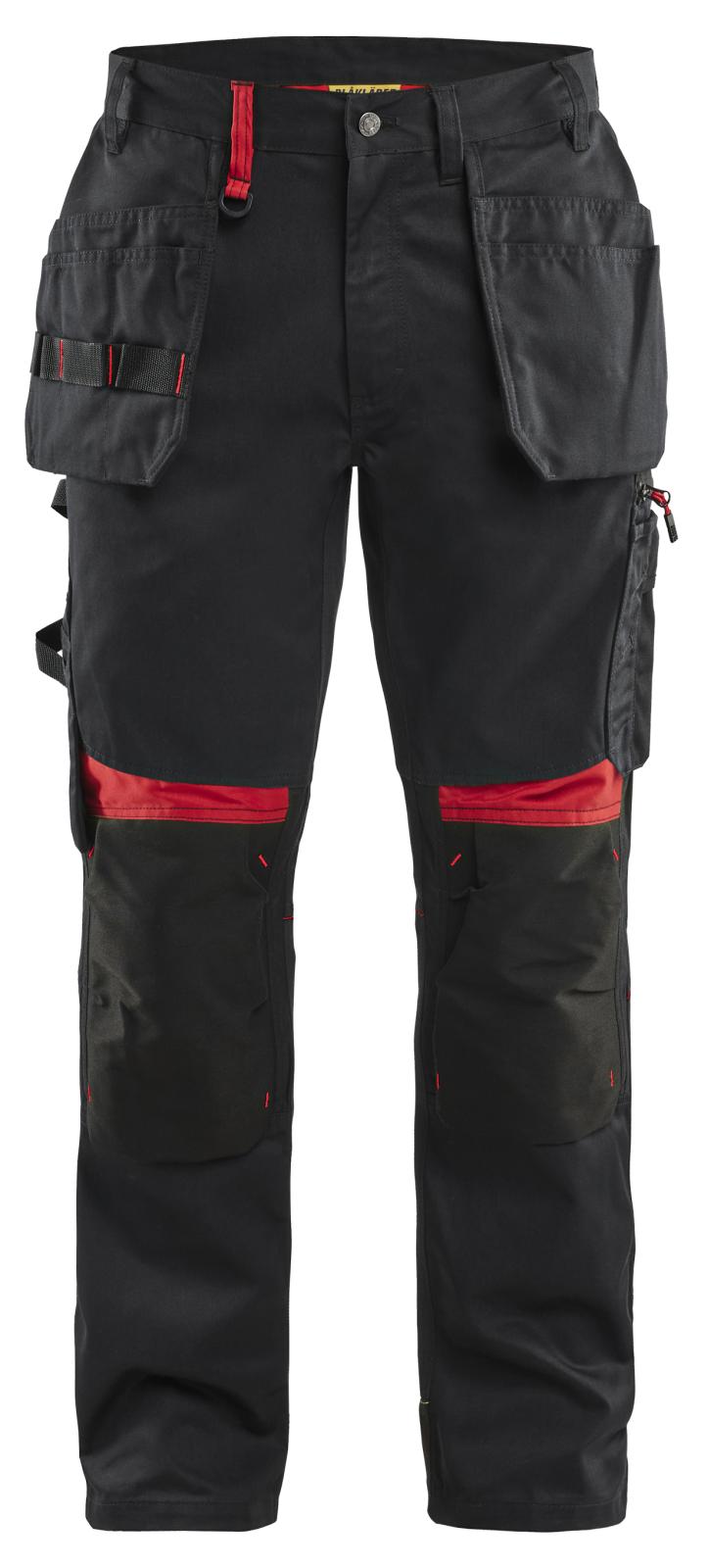 Blaklader Broeken 15551860 zwart-rood(9956)