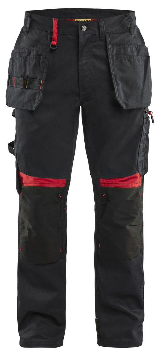 Blaklader Broeken 15551860 zwart-rood(9956)