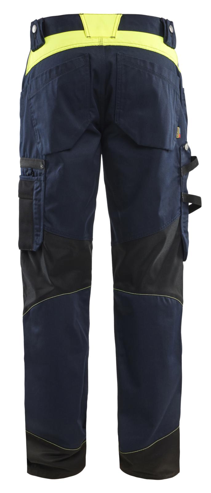 Blaklader Ambacht Werkbroeken 15561860 stretch kniezakken donker marineblauw-fluo geel(8633)