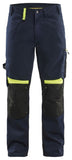 Blaklader Ambacht Werkbroeken 15561860 stretch kniezakken donker marineblauw-fluo geel(8633)