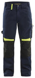 Blaklader Ambacht Werkbroeken 15561860 stretch kniezakken donker marineblauw-fluo geel(8633)