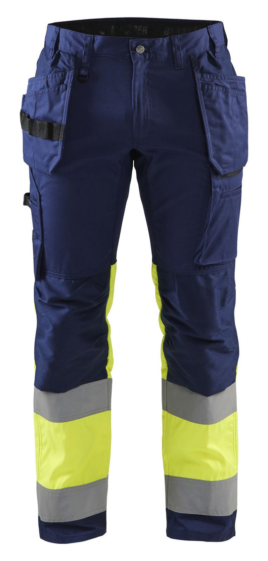 Blaklader Broeken 15581811 HiVis marineblauw-fluo geel(8933)