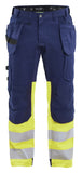 Blaklader Broeken 15581811 HiVis marineblauw-fluo geel(8933)