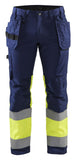 Blaklader Broeken 15581811 HiVis marineblauw-fluo geel(8933)