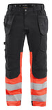 Blaklader Broeken 15581811 HiVis zwart-fluo rood(9955)