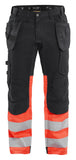 Blaklader Broeken 15581811 HiVis zwart-fluo rood(9955)