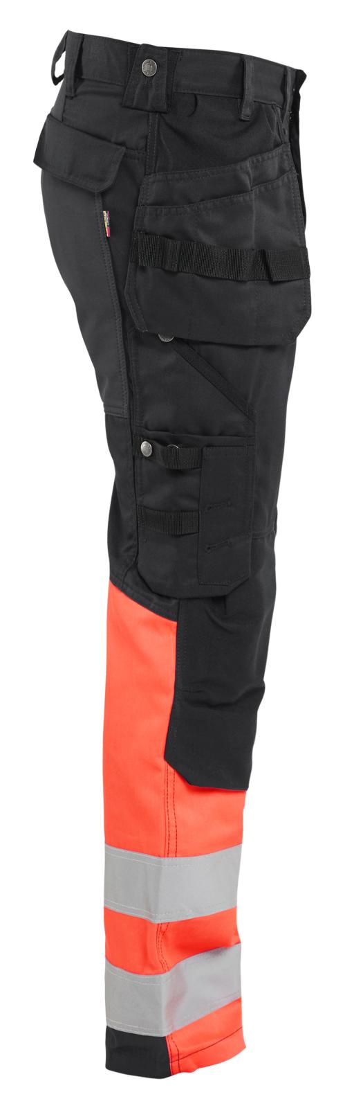 Blaklader Broeken 15581811 HiVis zwart-fluo rood(9955)