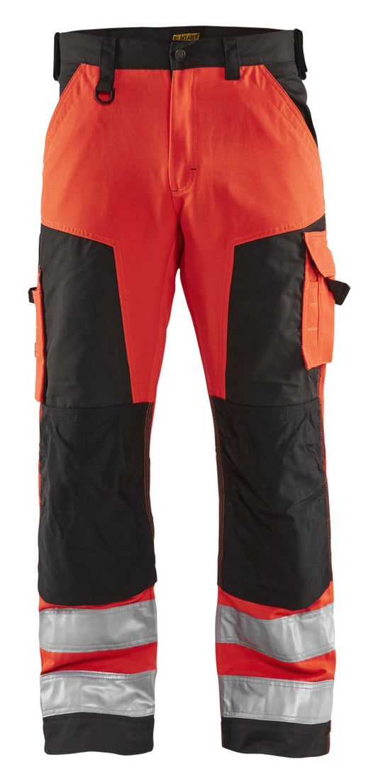 Blaklader Broeken 15661811 HiVis fluo rood-zwart(5599)
