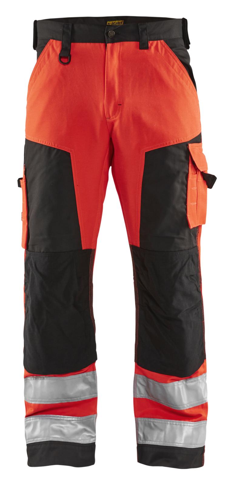 Blaklader Broeken 15661811 HiVis fluo rood-zwart(5599)