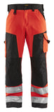Blaklader Broeken 15661811 HiVis fluo rood-zwart(5599)