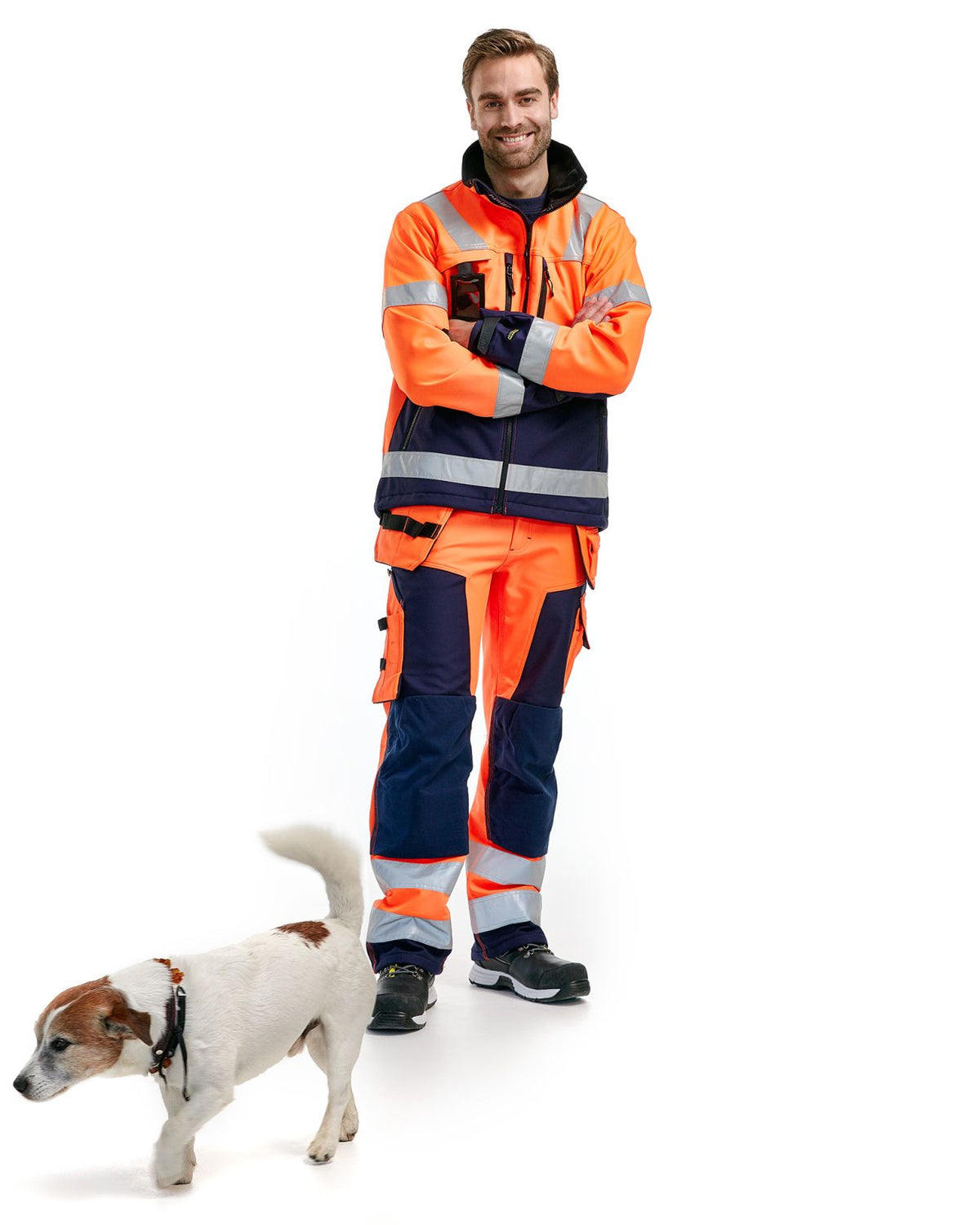 Blaklader Broeken 15672517 HiVis oranje-marineblauw(5389)