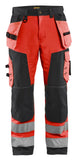 Blaklader Broeken 15672517 HiVis fluo rood-zwart(5599)