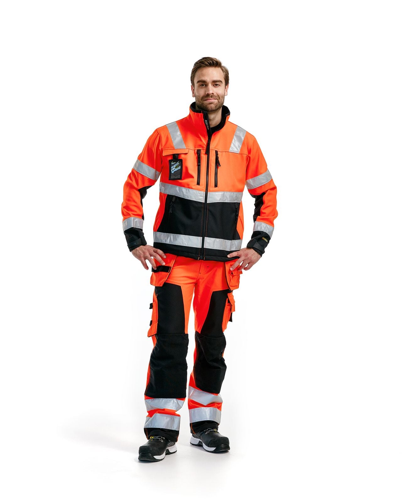 Blaklader Broeken 15672517 HiVis fluo rood-zwart(5599)