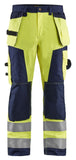 Blaklader Broeken 15681811 HiVis fluo geel-marineblauw(3389)