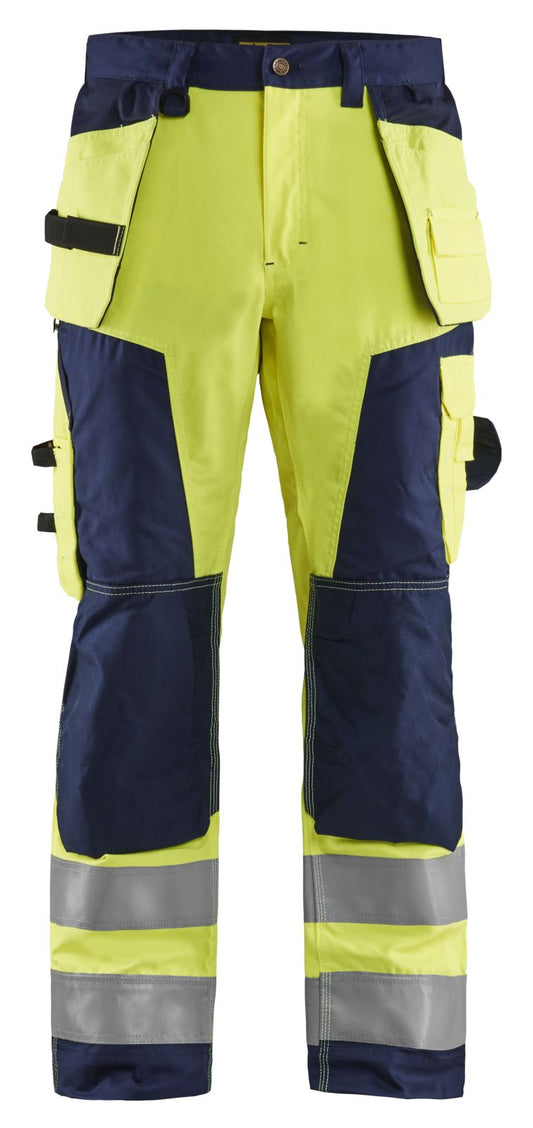 Blaklader Broeken 15681811 HiVis fluo geel-marineblauw(3389)