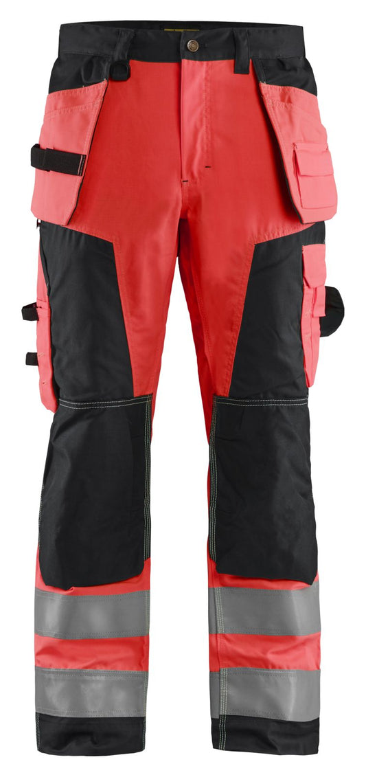Blaklader Broeken 15681811 HiVis fluo rood-zwart(5599)