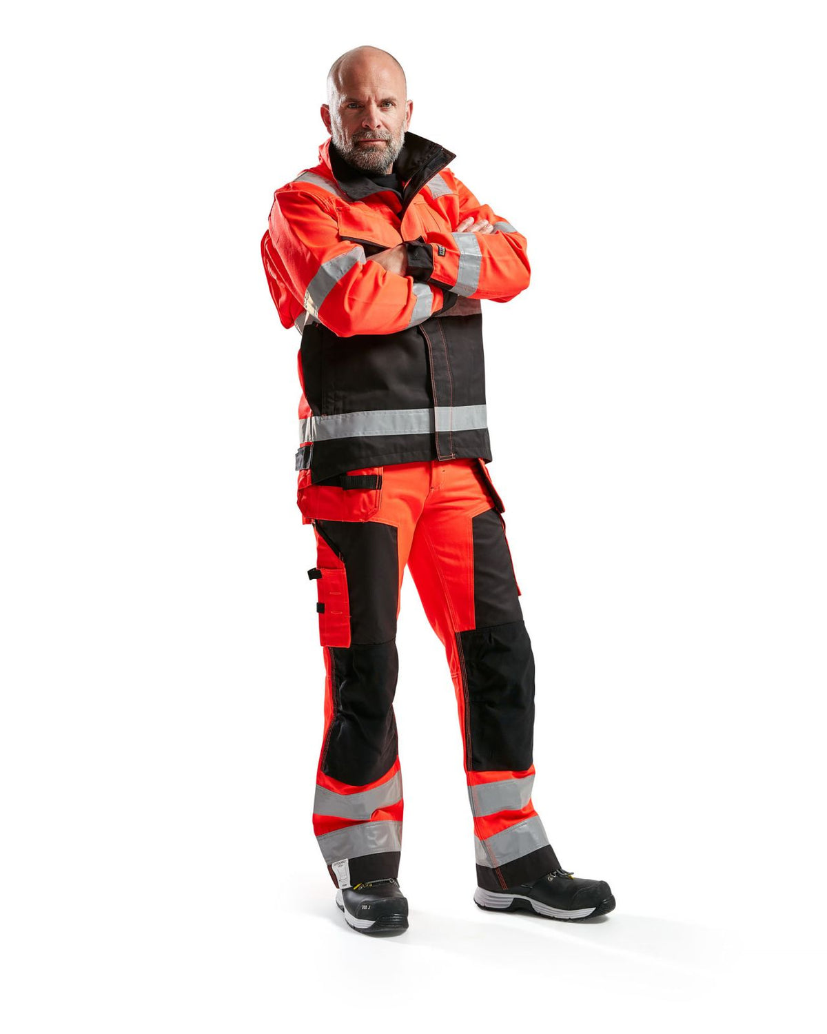 Blaklader Broeken 15681811 HiVis fluo rood-zwart(5599)