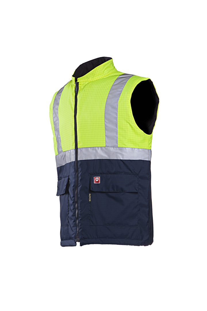 Sioen Bodywarmers Bravone 1666A2EF3 multinorm fluo geel-marineblauw