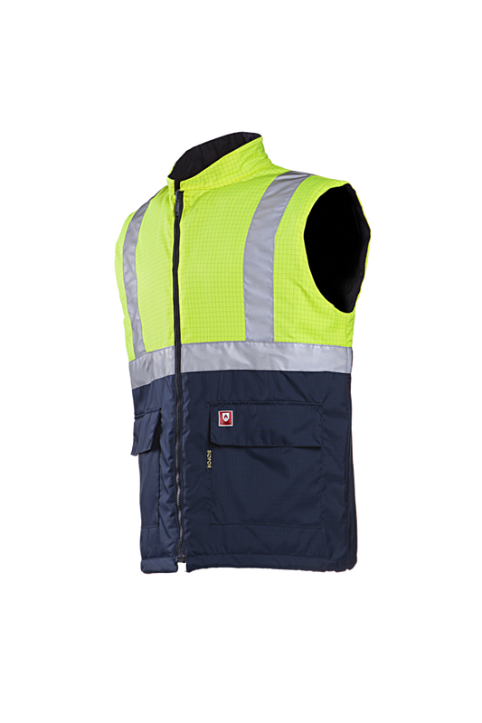 Sioen Bodywarmers Bravone 1666A2EF3 multinorm fluo geel-marineblauw