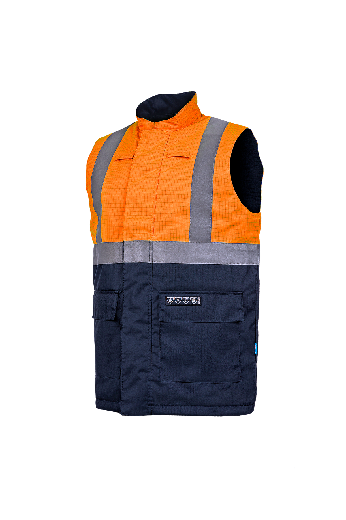 Sioen Bodywarmers Bravone 1666N3EF3 multinorm fluo oranje-marineblauw