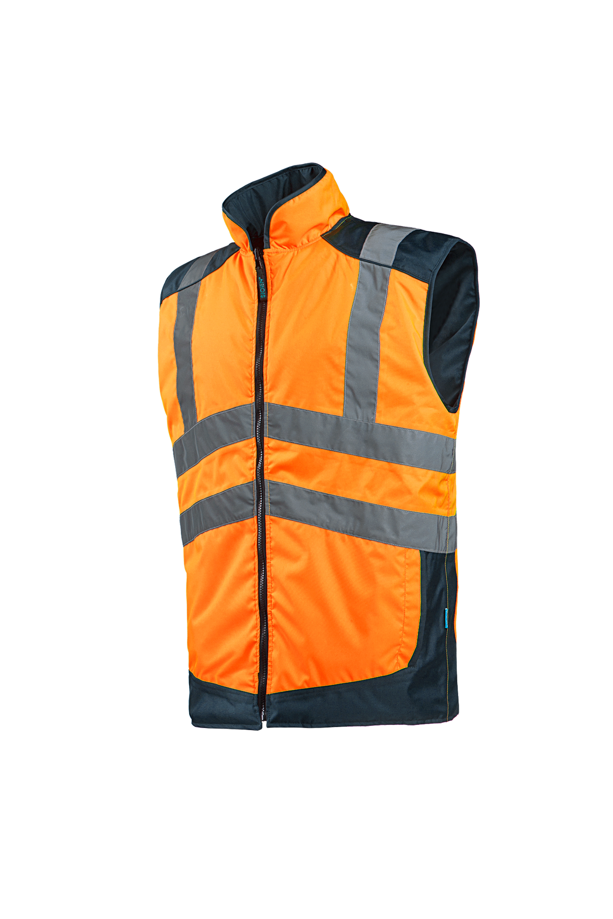 Sioen Bodywarmers Burton  fluo oranje-marineblauw