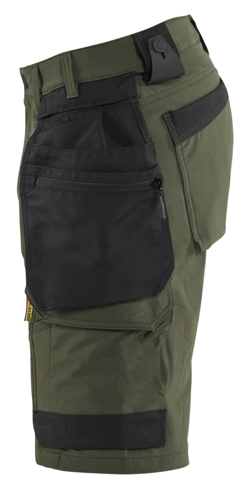 Blaklader Ambacht Shorts 17021645 4-weg stretch afneembare gereedschapszakken donker herfstgroen-zwart(4298)