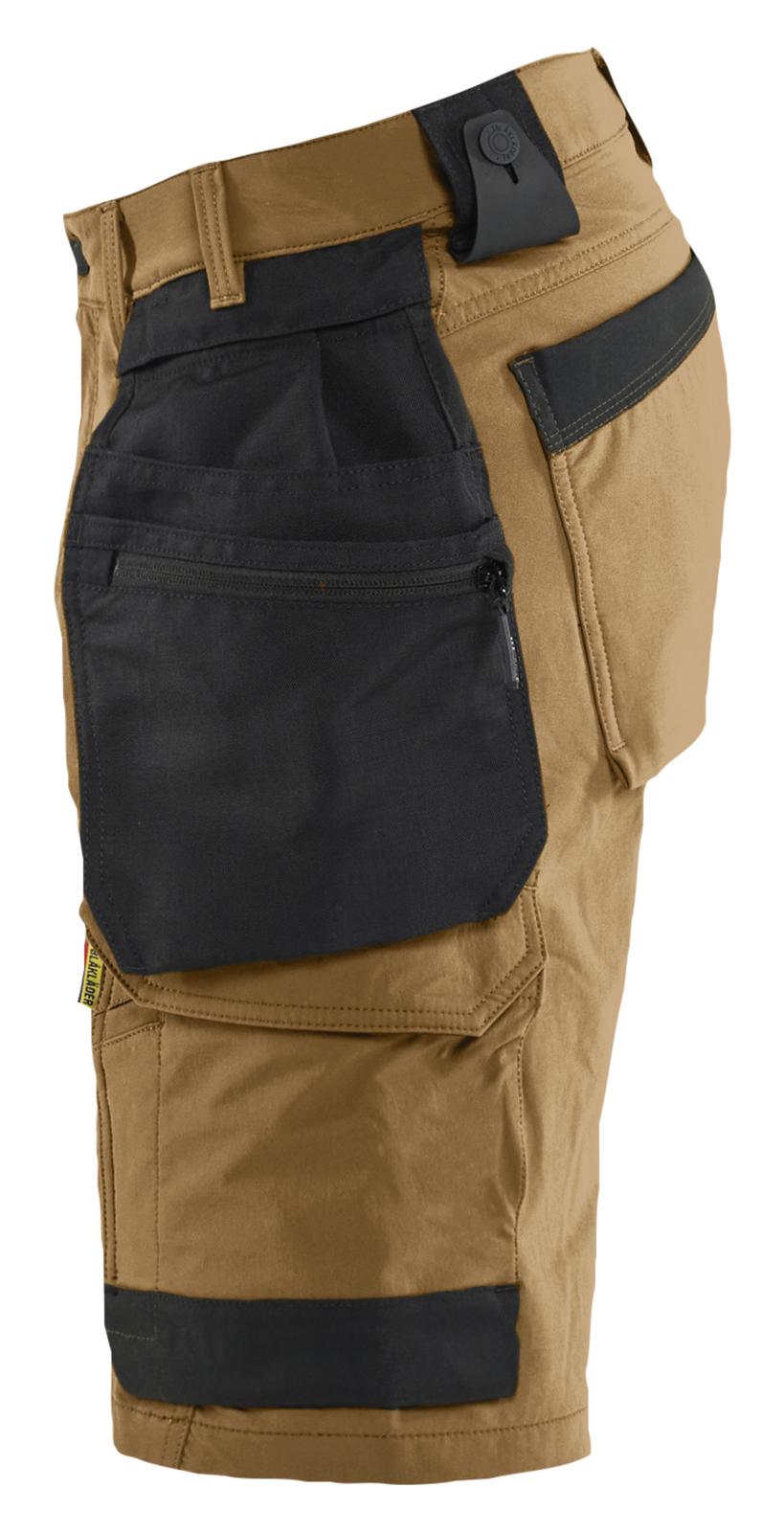 Blaklader Ambacht Shorts 17021645 4-weg stretch afneembare gereedschapszakken nougabruin-zwart(7699)