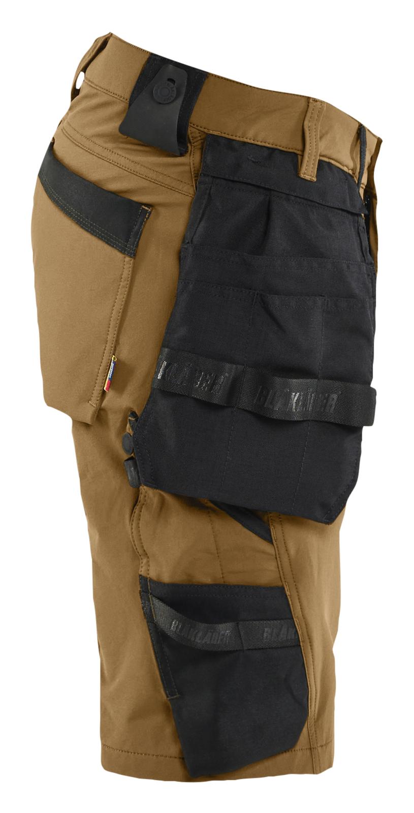 Blaklader Ambacht Shorts 17021645 4-weg stretch afneembare gereedschapszakken nougabruin-zwart(7699)