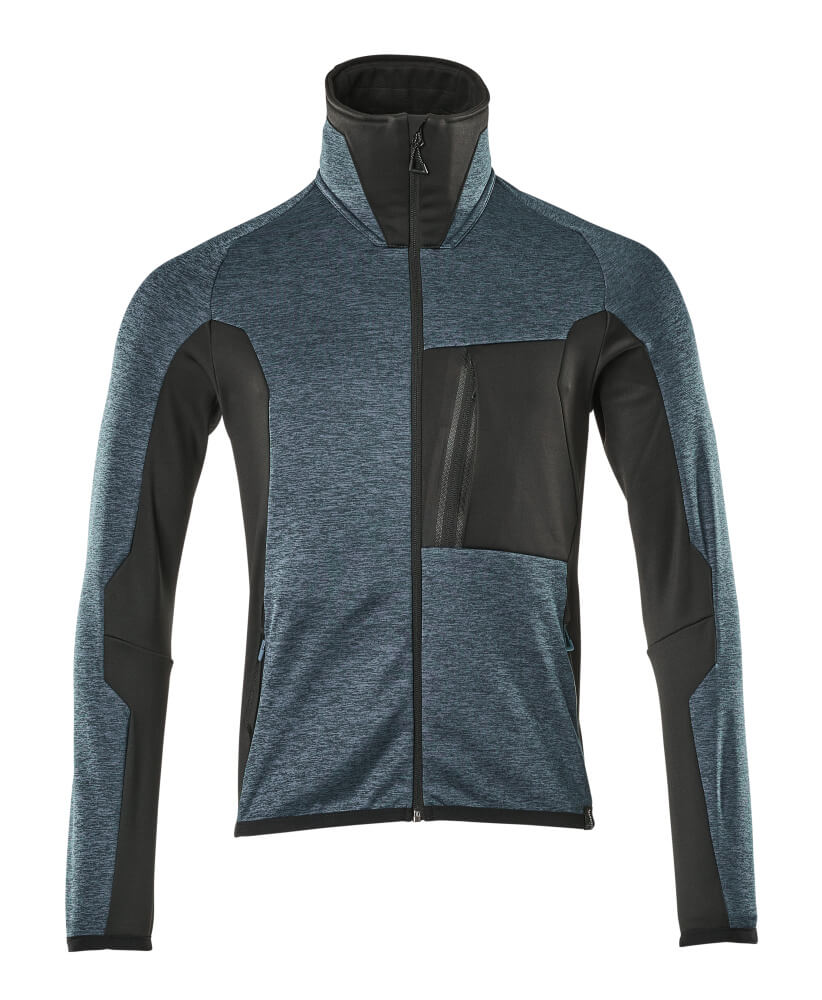 Mascot Advanced Fleecetrui 17103-316 met rits donker petrolblauw-zwart(4409)