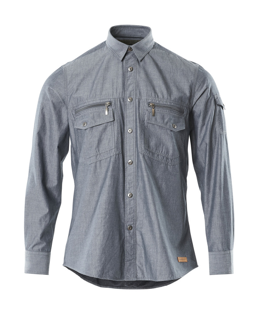 Mascot Crossover Overhemden 17304-325 Norwood gewassen donkerblauw denim(66)