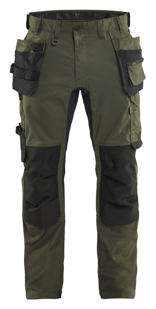 Blaklader Ambacht Werkbroeken 17501832 gereedschapszakken 2-weg stretch donker herfstgroen-zwart(4298)