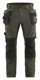 Blaklader Ambacht Werkbroeken 17501832 gereedschapszakken 2-weg stretch donker herfstgroen-zwart(4298)