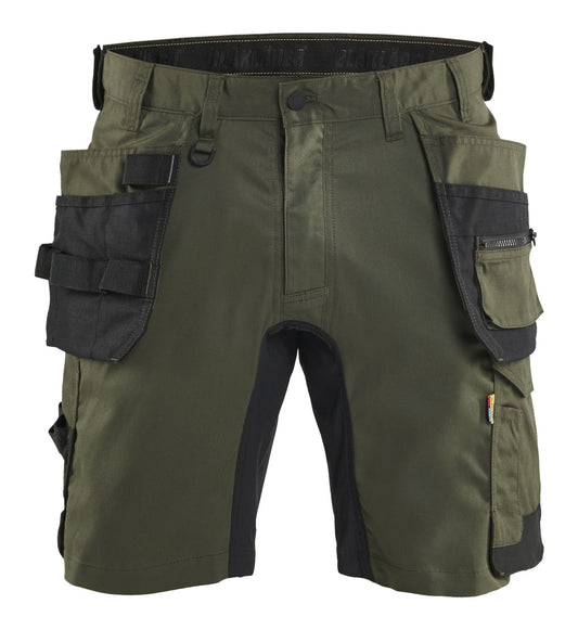 Blaklader Ambacht Shorts 17521832 2-weg stretch donker herfstgroen-zwart(4298)